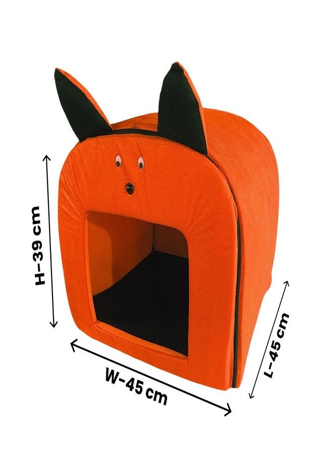 PET FUN Cozy Cat Kennel House with Removable Cushion | Comfortable & Foldable Non-Slip Warm Hut Bed Cave Tent Home Shelter for Pets Puppy Kitten,Cats Dogs and Small Pets (Colour May Vary, Free Size) - Image 4